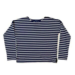 Saint James - Breton Shirt - Blue and White Striped - Long Sleeve - Size L